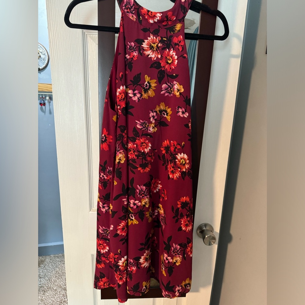 Maroon flower dress